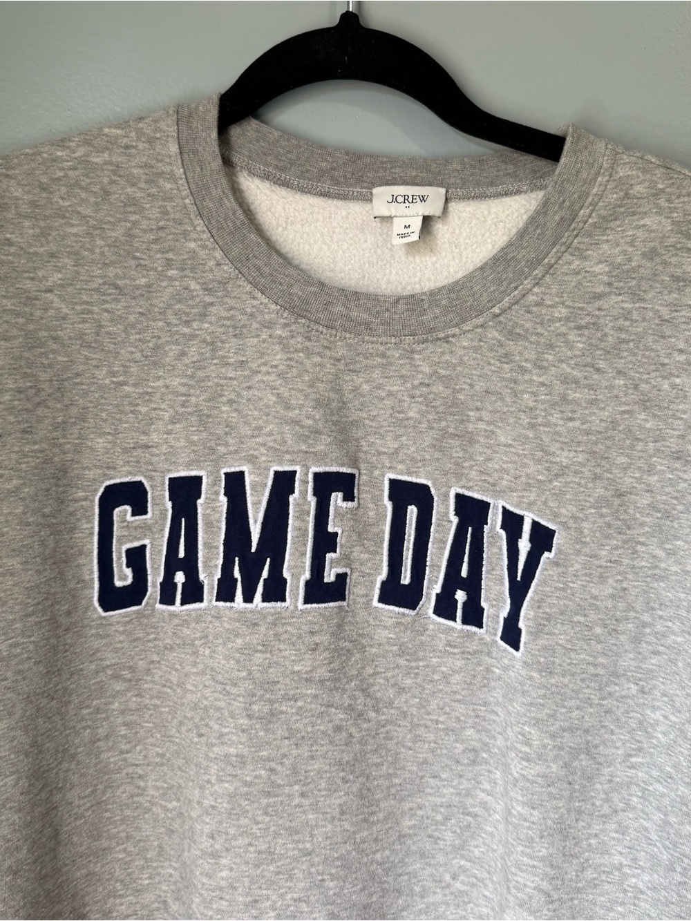 J Crew Grey Game Day Crewneck size medium - Picture 2 of 6